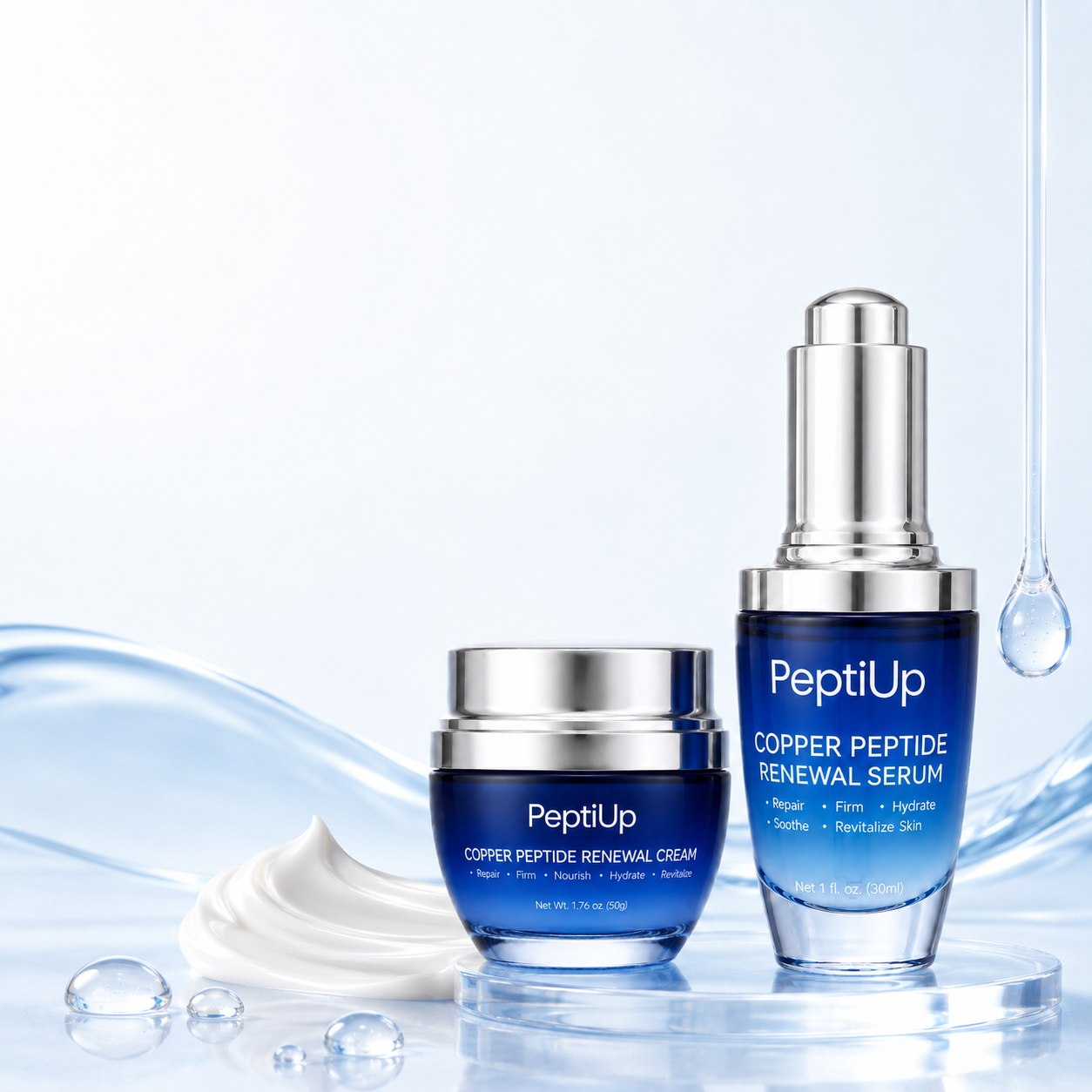 PeptiUp Copper Peptide Renewal Serum and Cream